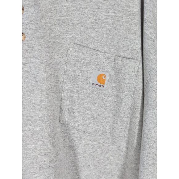 Carhartt Henley Shirt Men's 2XL Heather Gray Minimal Workwear Outdoors Casual - Picture 5 of 13